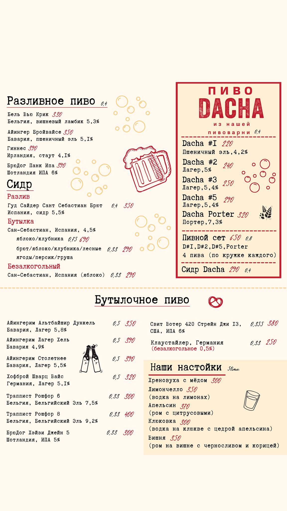 Дача на Углях меню