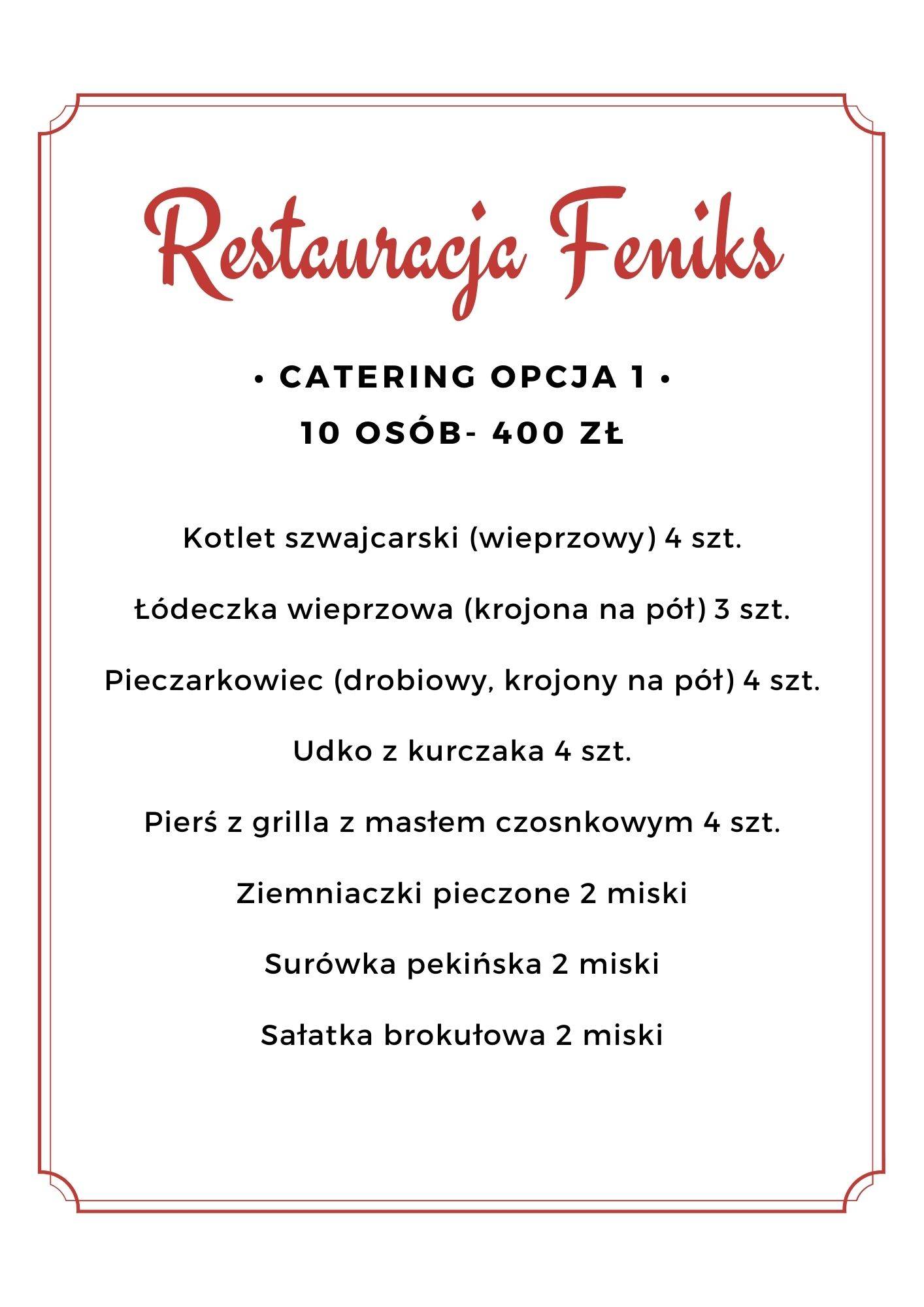 Feniks меню