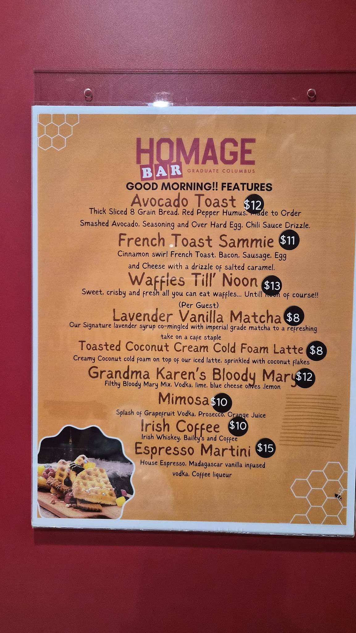 Homage Bar меню