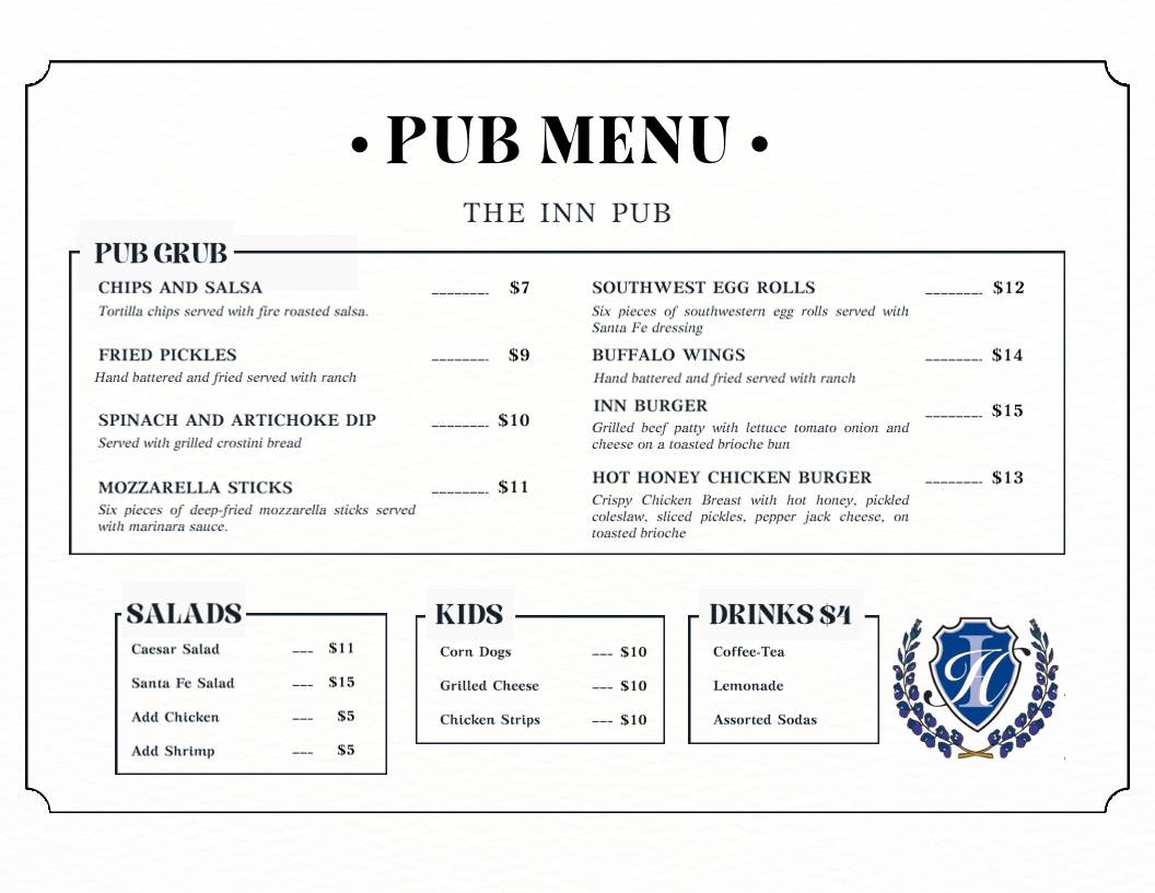 Inn of the Hills Restaurant меню