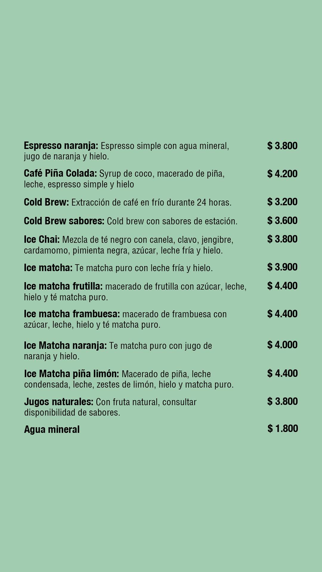 Low & Free (Cafetería) меню