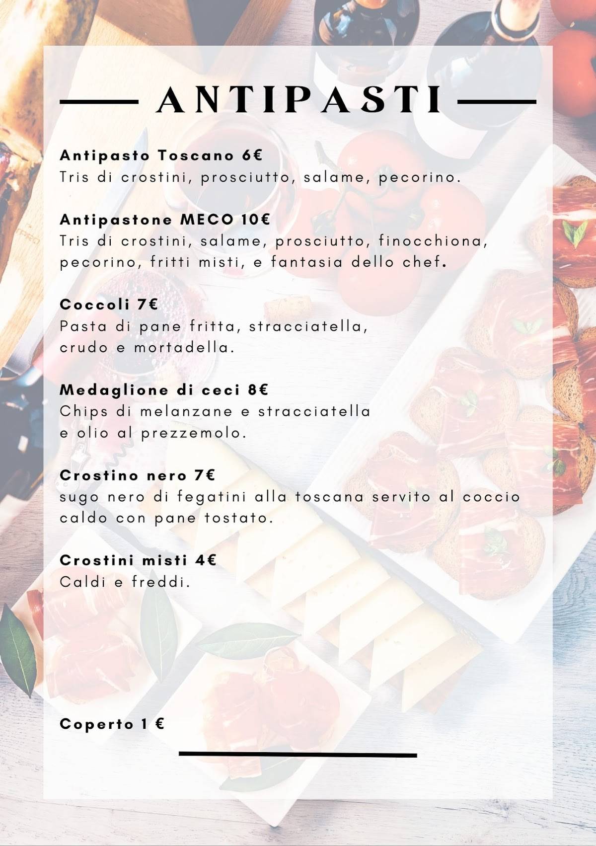 MECO Ristorante Pizzeria Bar меню