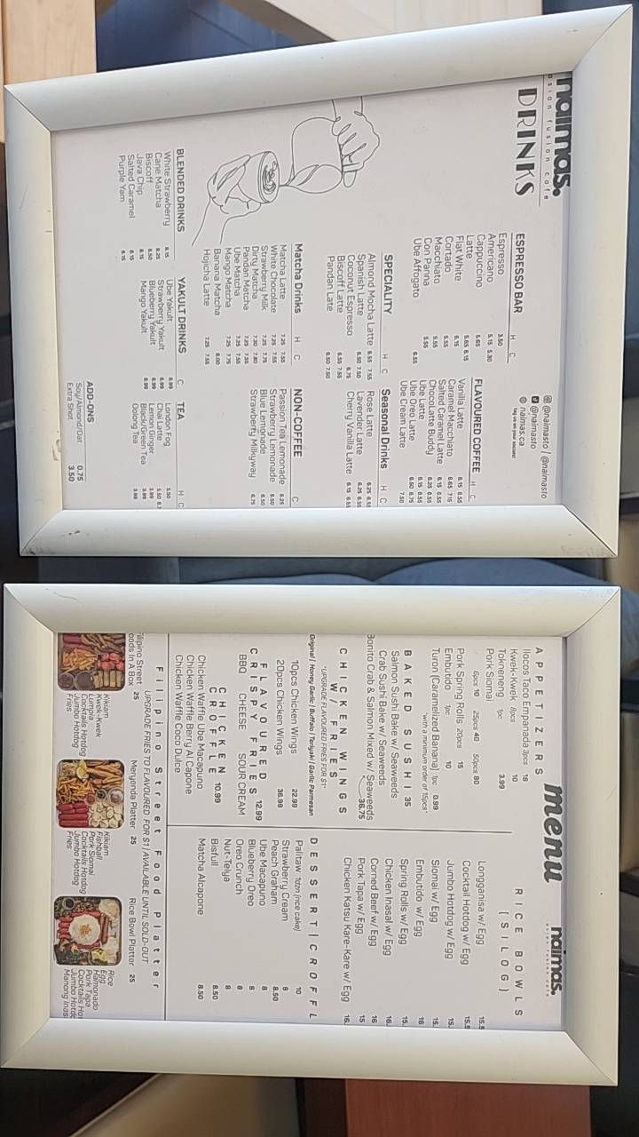 Naimas Asian Fusion Cafe меню