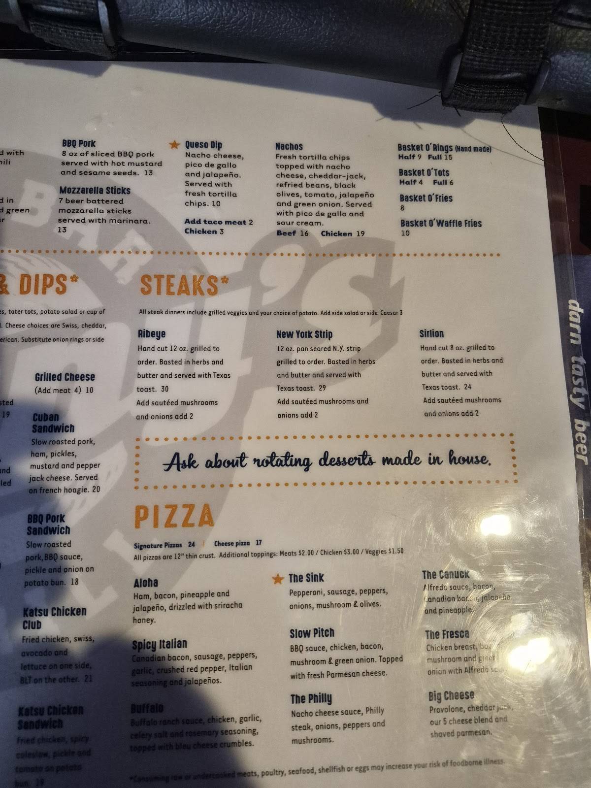 Stimpy’s Sports Bar and Grill меню
