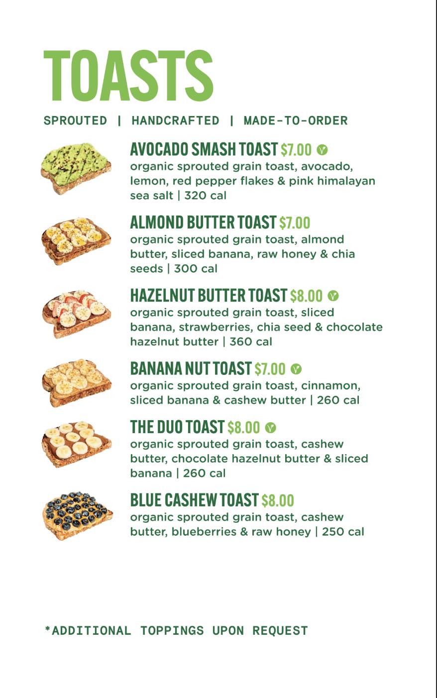 Pure Green - Juice Bar Boca Raton меню