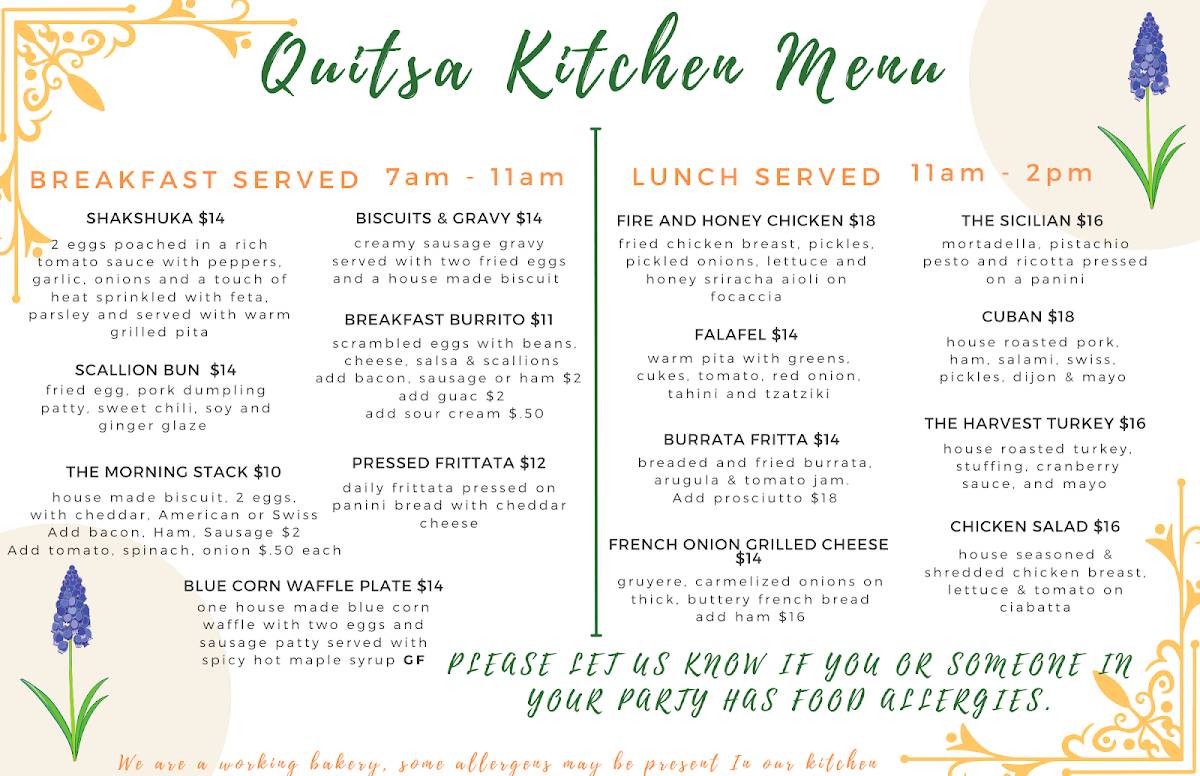 Quitsa Kitchen меню
