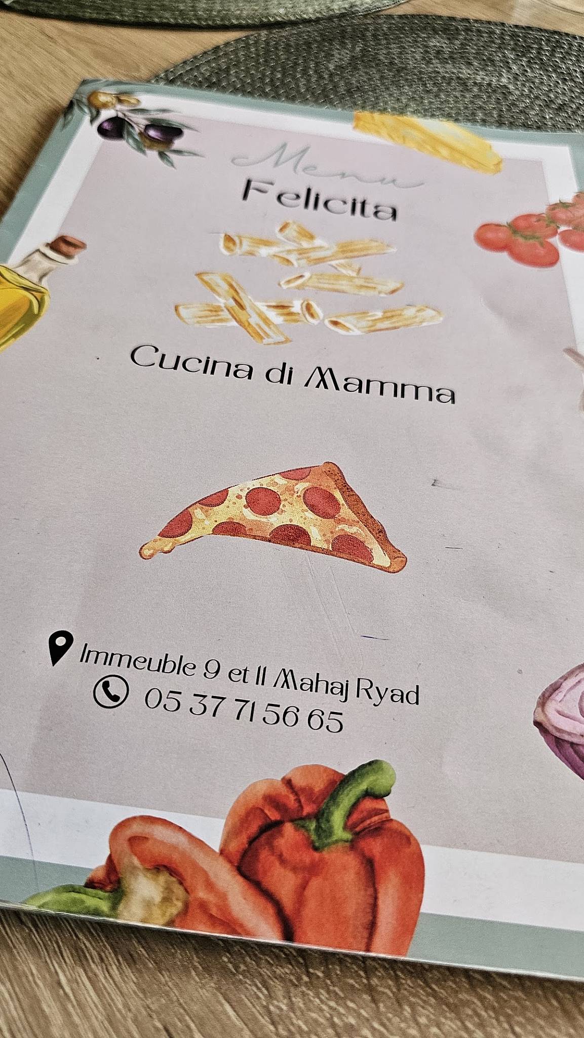 Felicita меню