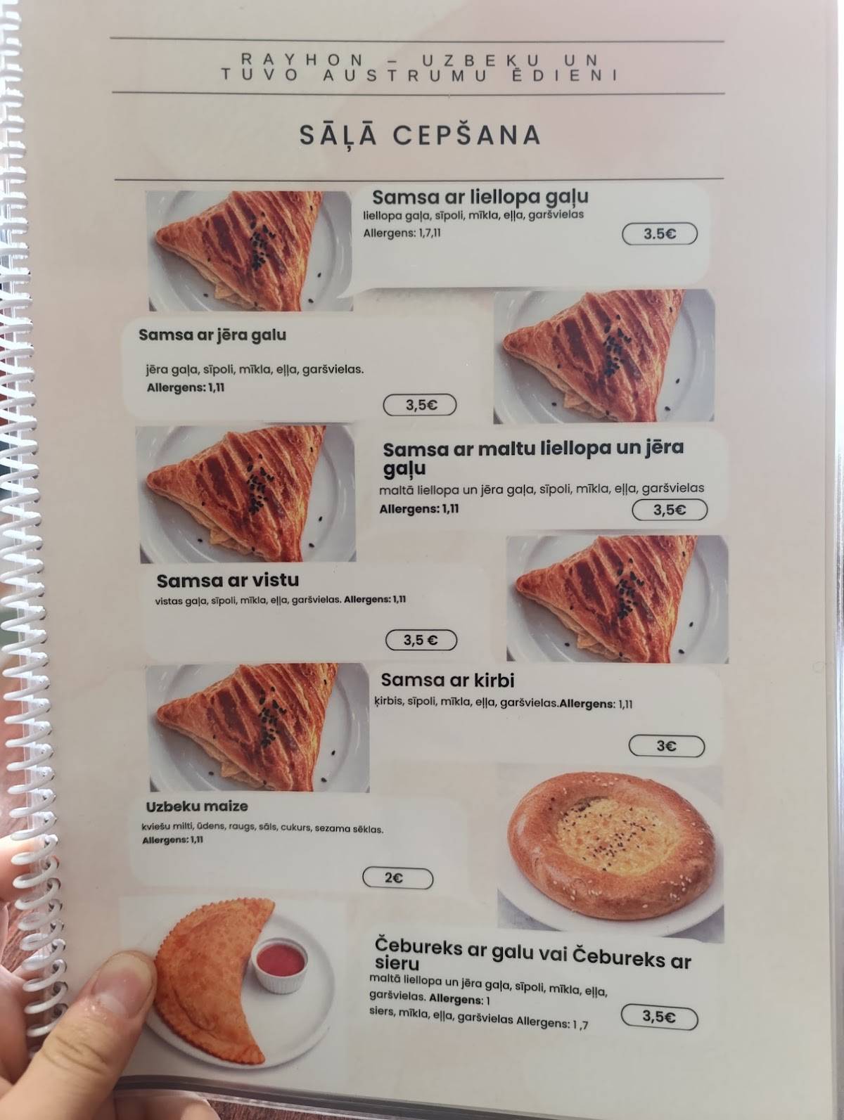Rayhon меню