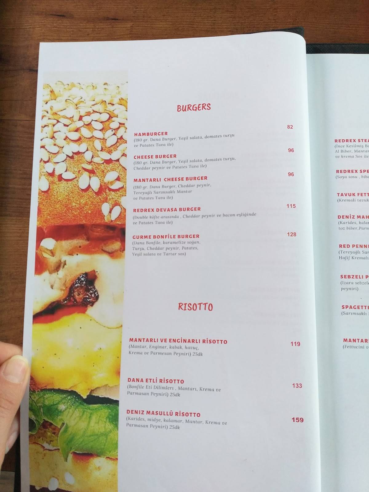 RedRex Restaurant меню