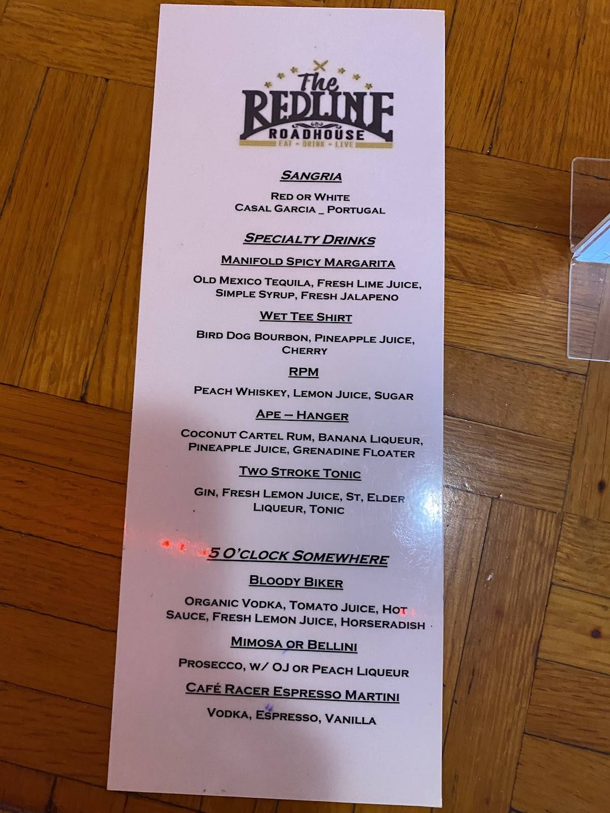 Redline Roadhouse меню