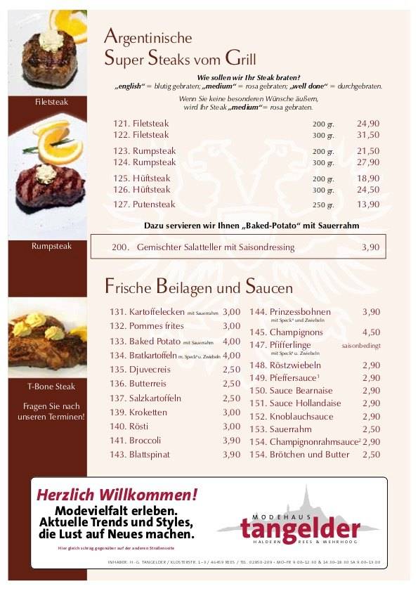 Hotel Restaurant Doppeladler меню