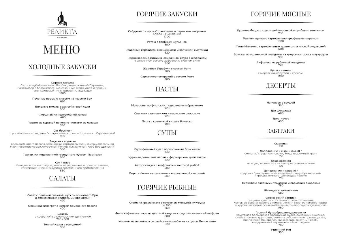 Угли меню