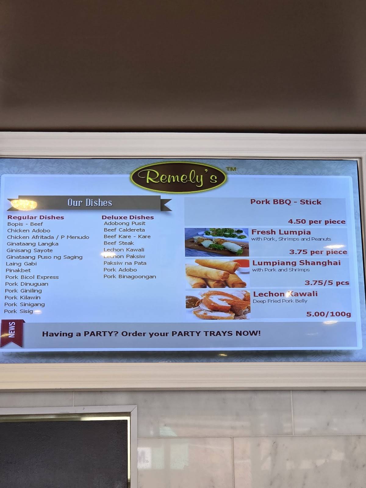Remely’s Restaurant меню