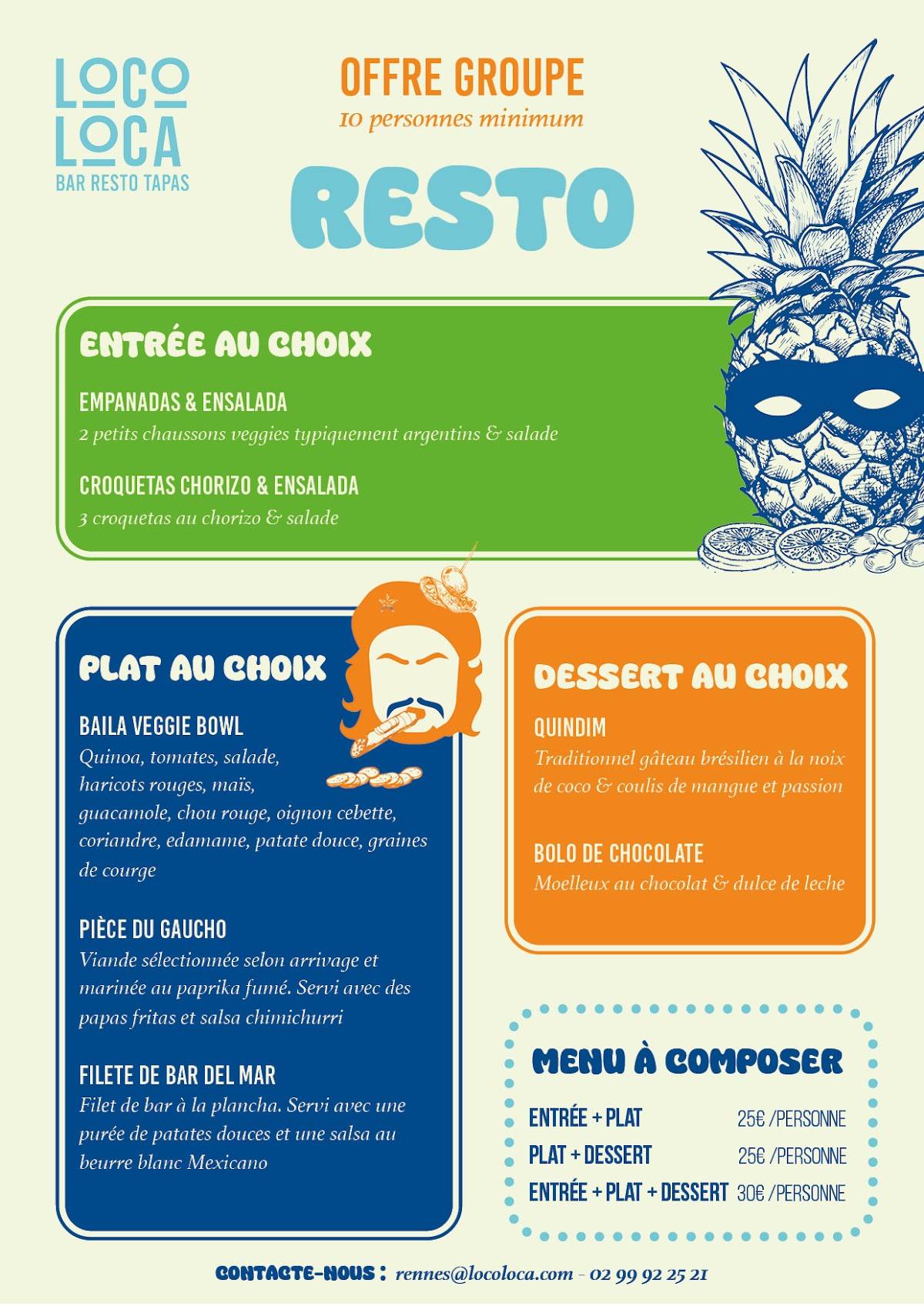 Loco Loca Rennes меню