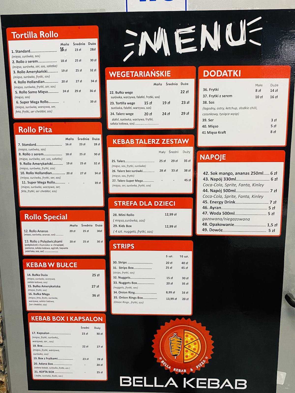 Bella Kebab меню