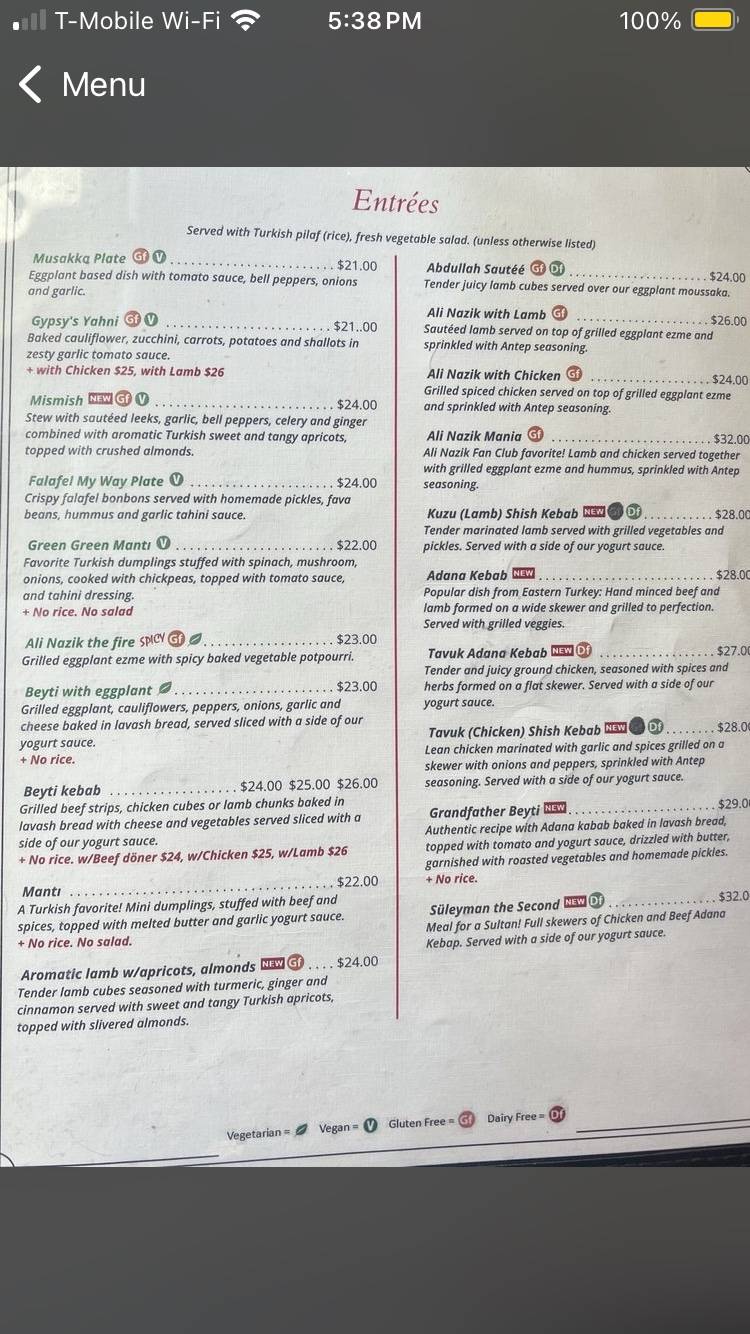 Cafe Turko меню