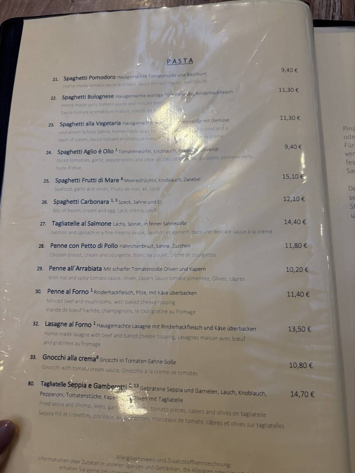 Restaurant Casa Rustica меню