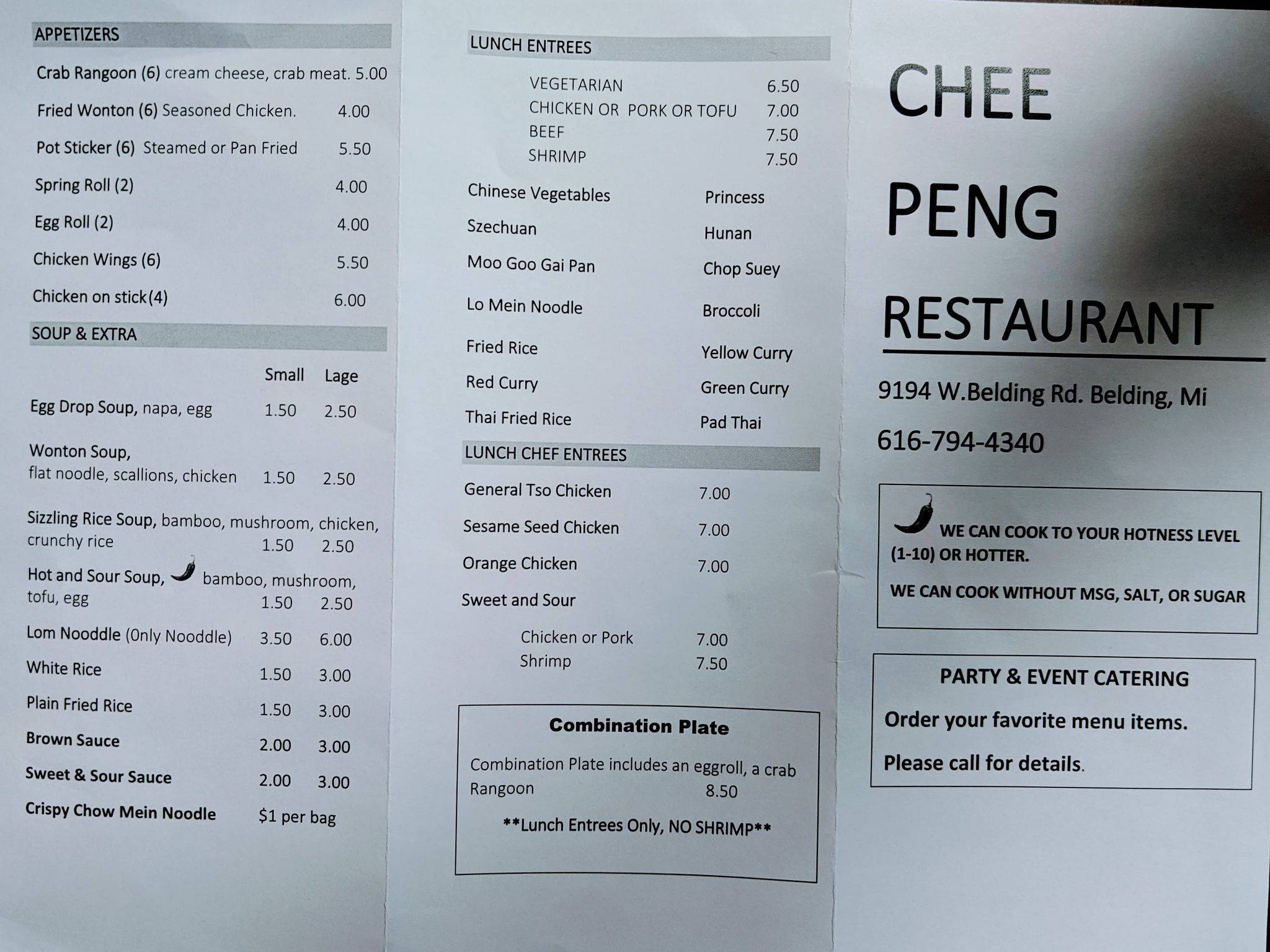 Chee Peng меню