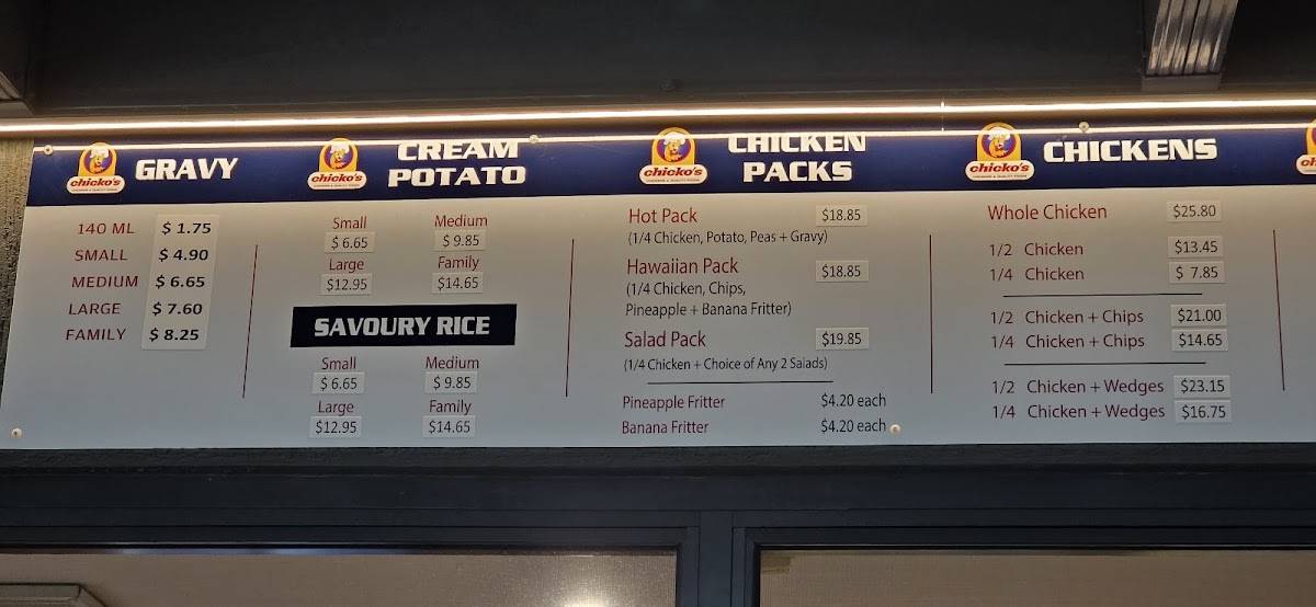 Chicko's меню