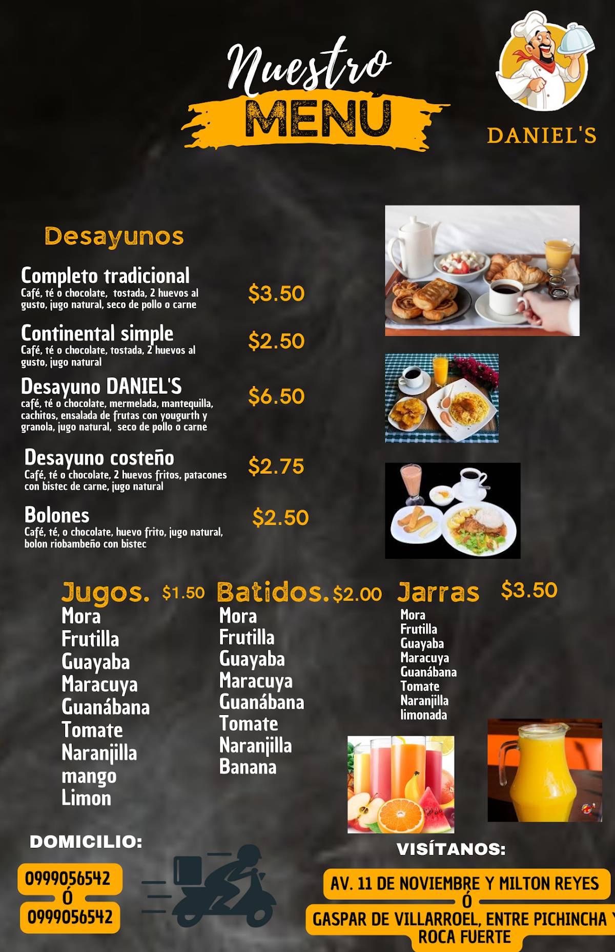 Restaurant Daniel’s меню