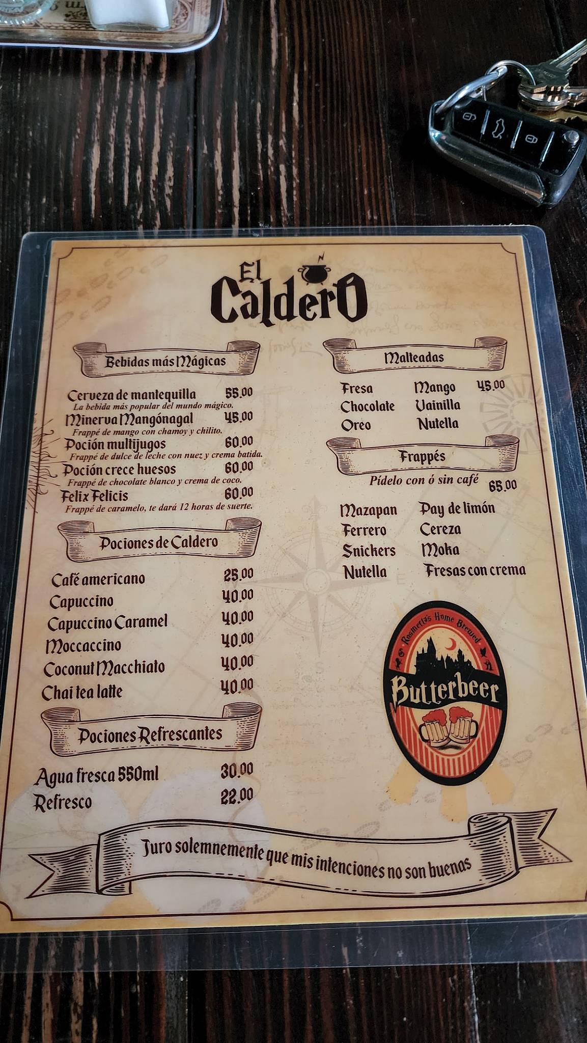 El Caldero меню