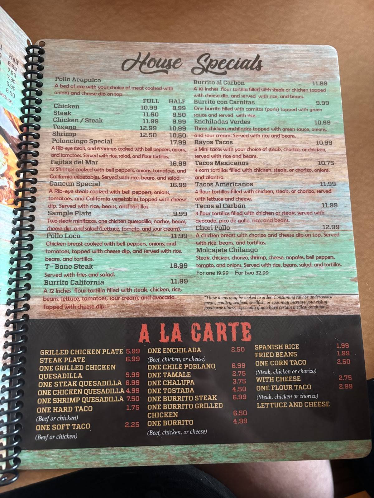 El Rayos Authentic Mexican меню