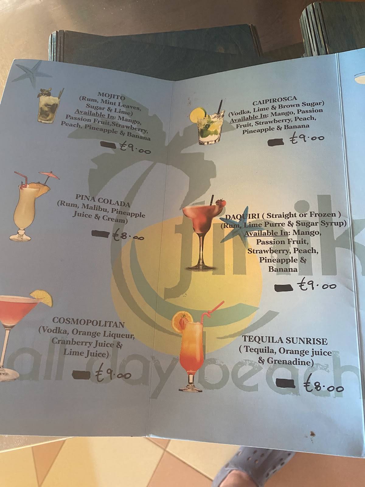 Finikas All Day Beach Bar меню