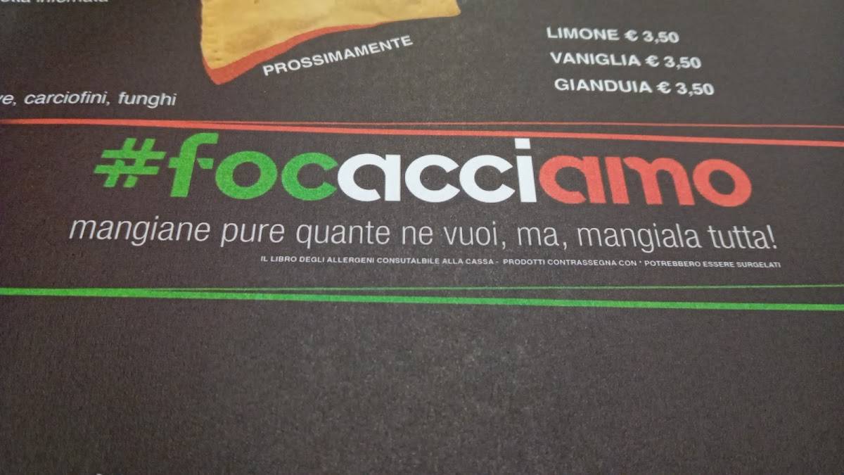 Focacciamo меню
