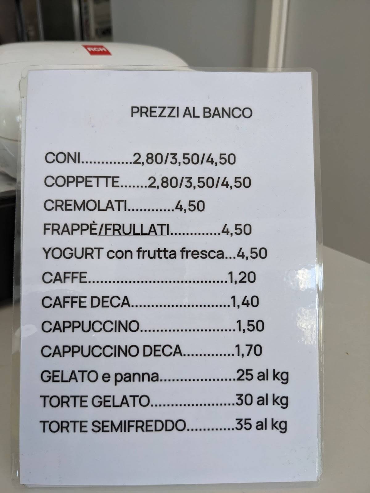 Gelateria Kappadue меню
