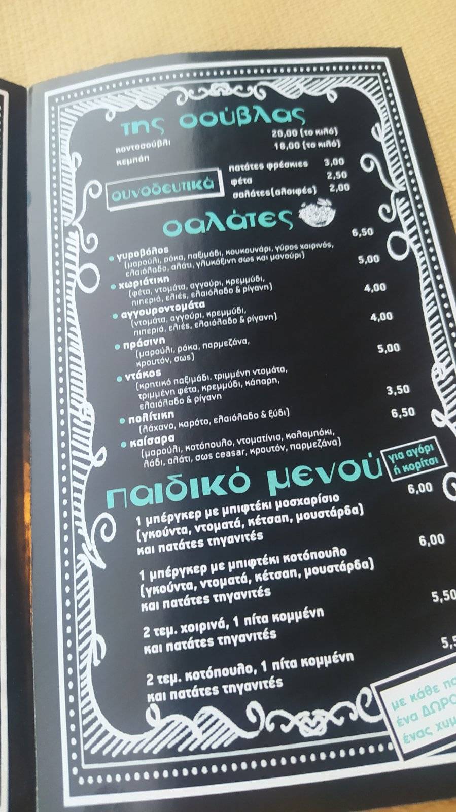 "Γυροβόλος" меню