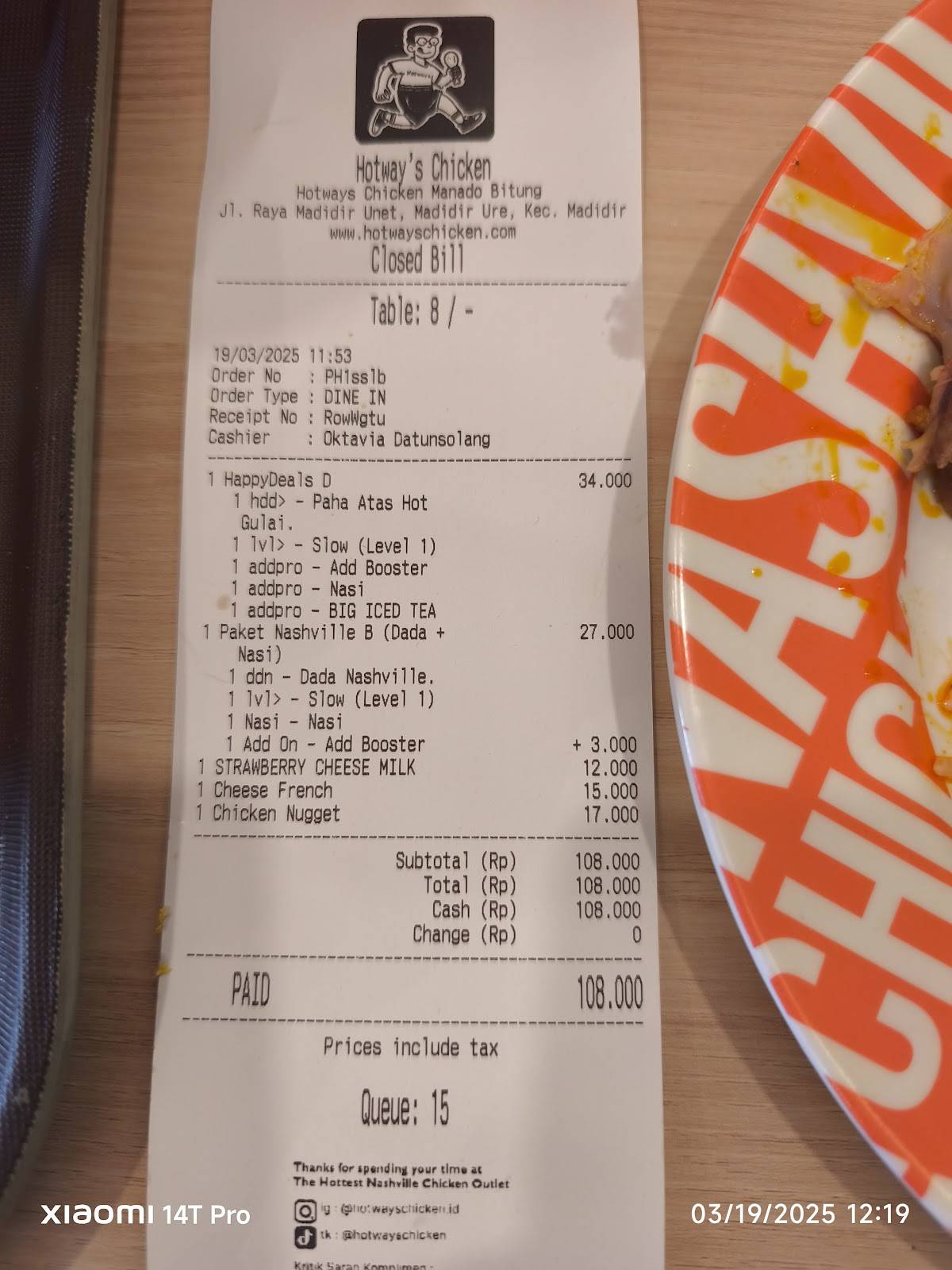 Hotway's Chicken Bitung меню