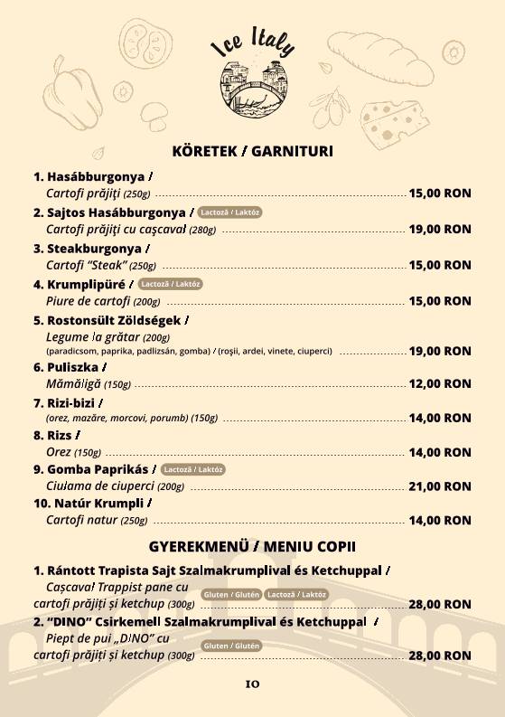 Ice Italy меню