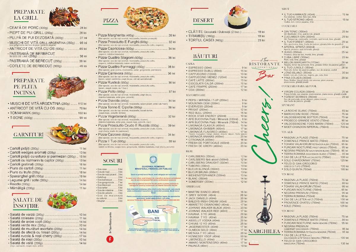 Il Tuo Ristorante меню