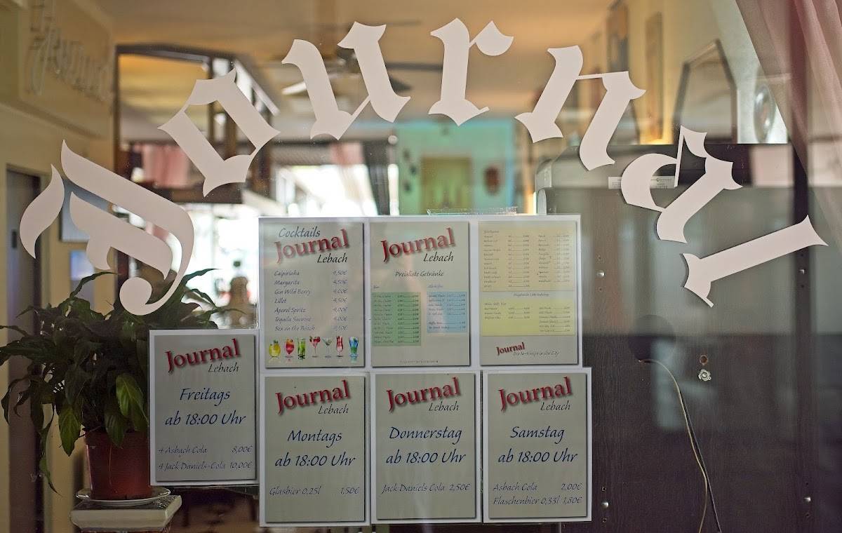 Journal меню