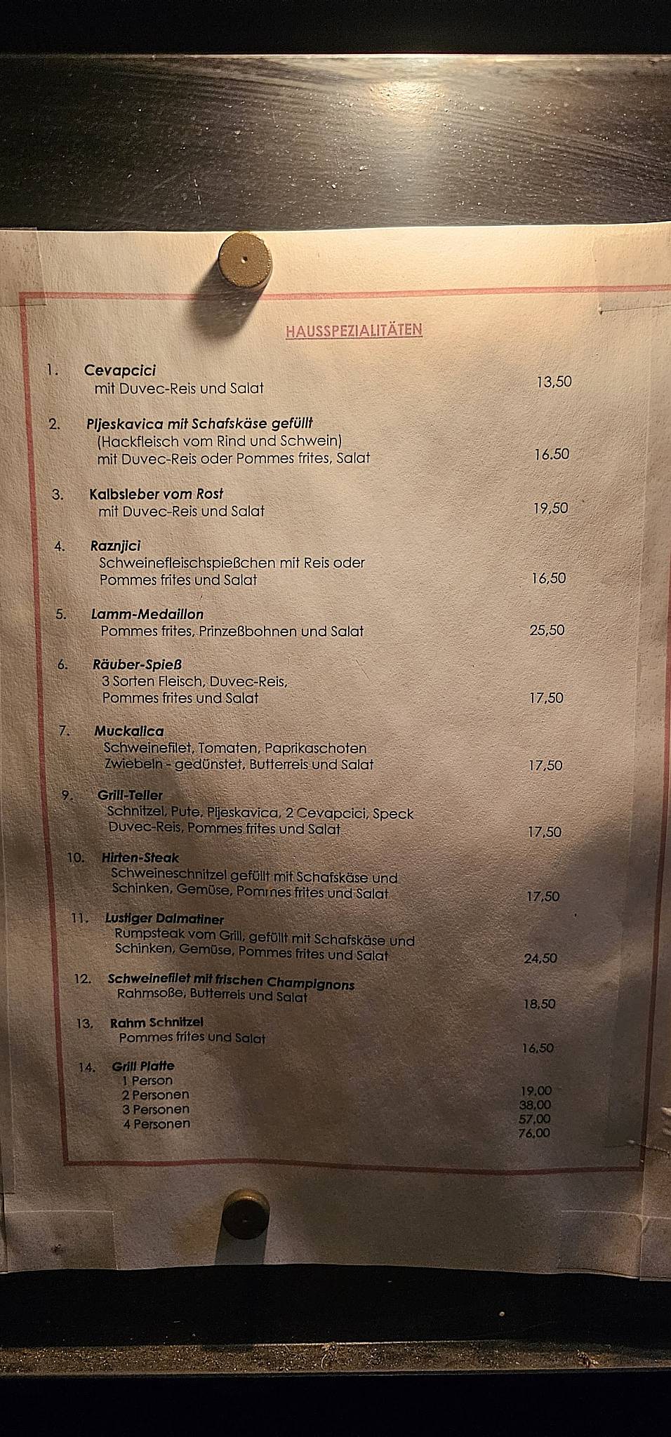 Restaurant Laguna меню