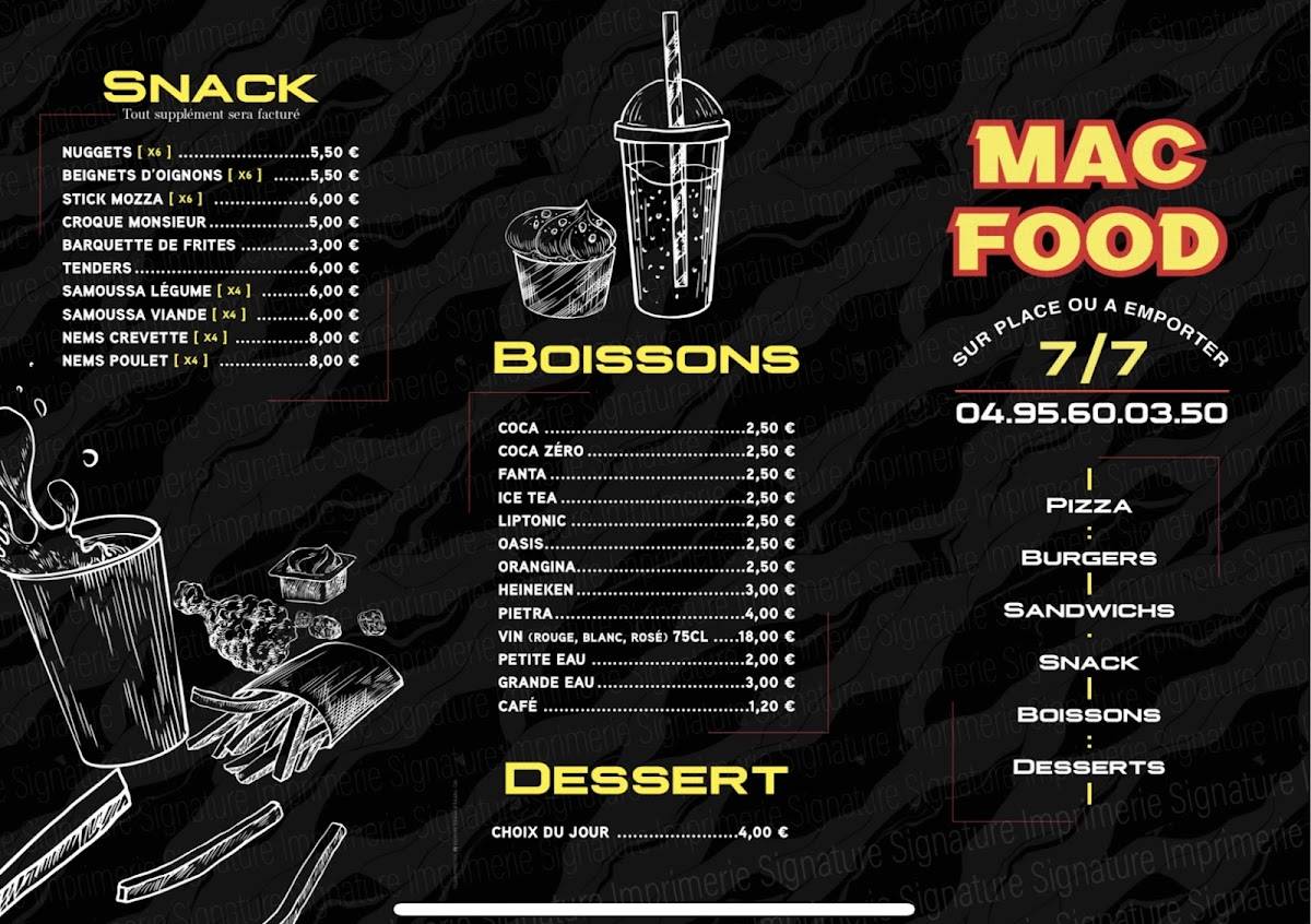 Mac Food L'Ile Rousse меню