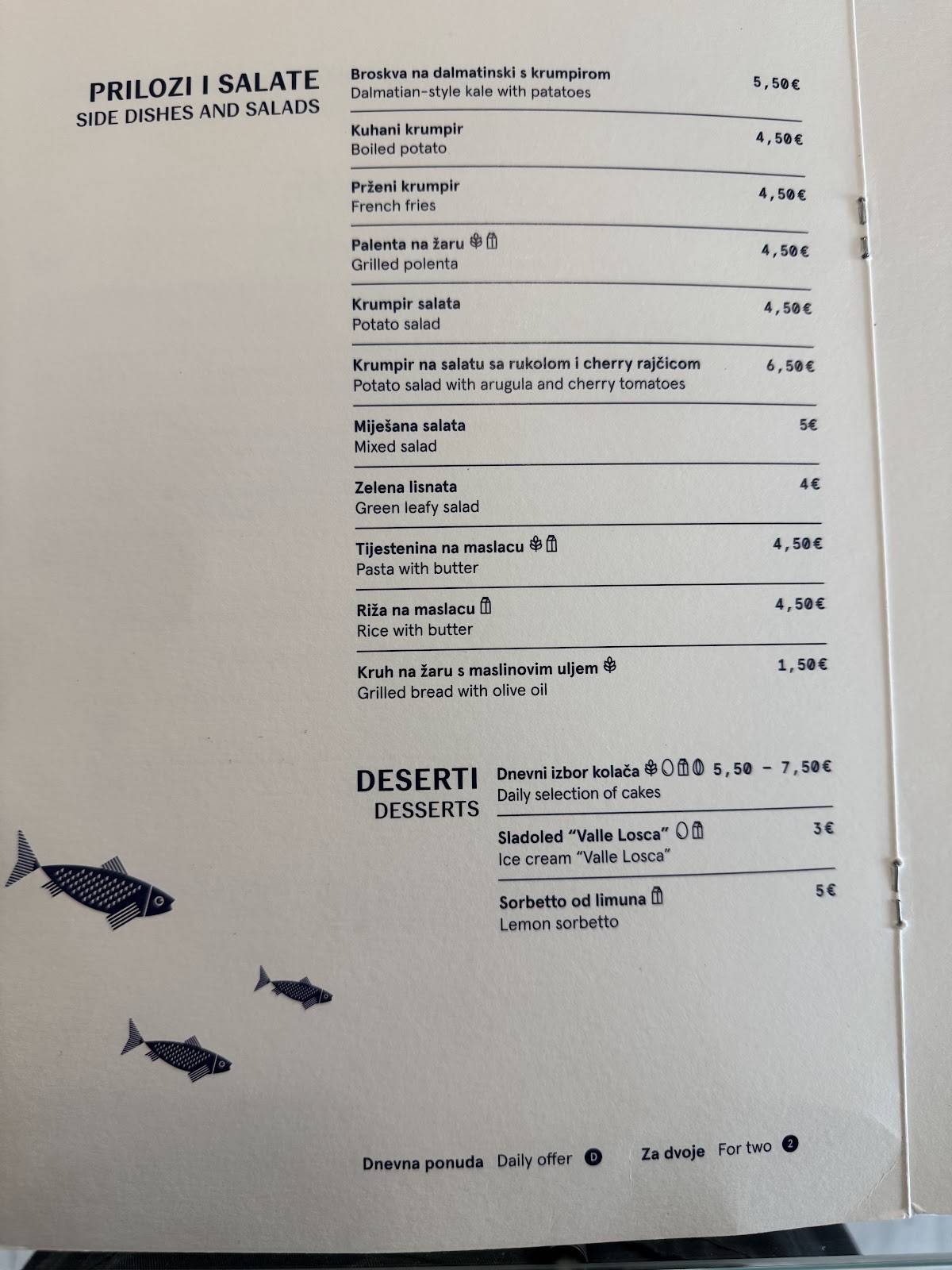 Mala Riba меню