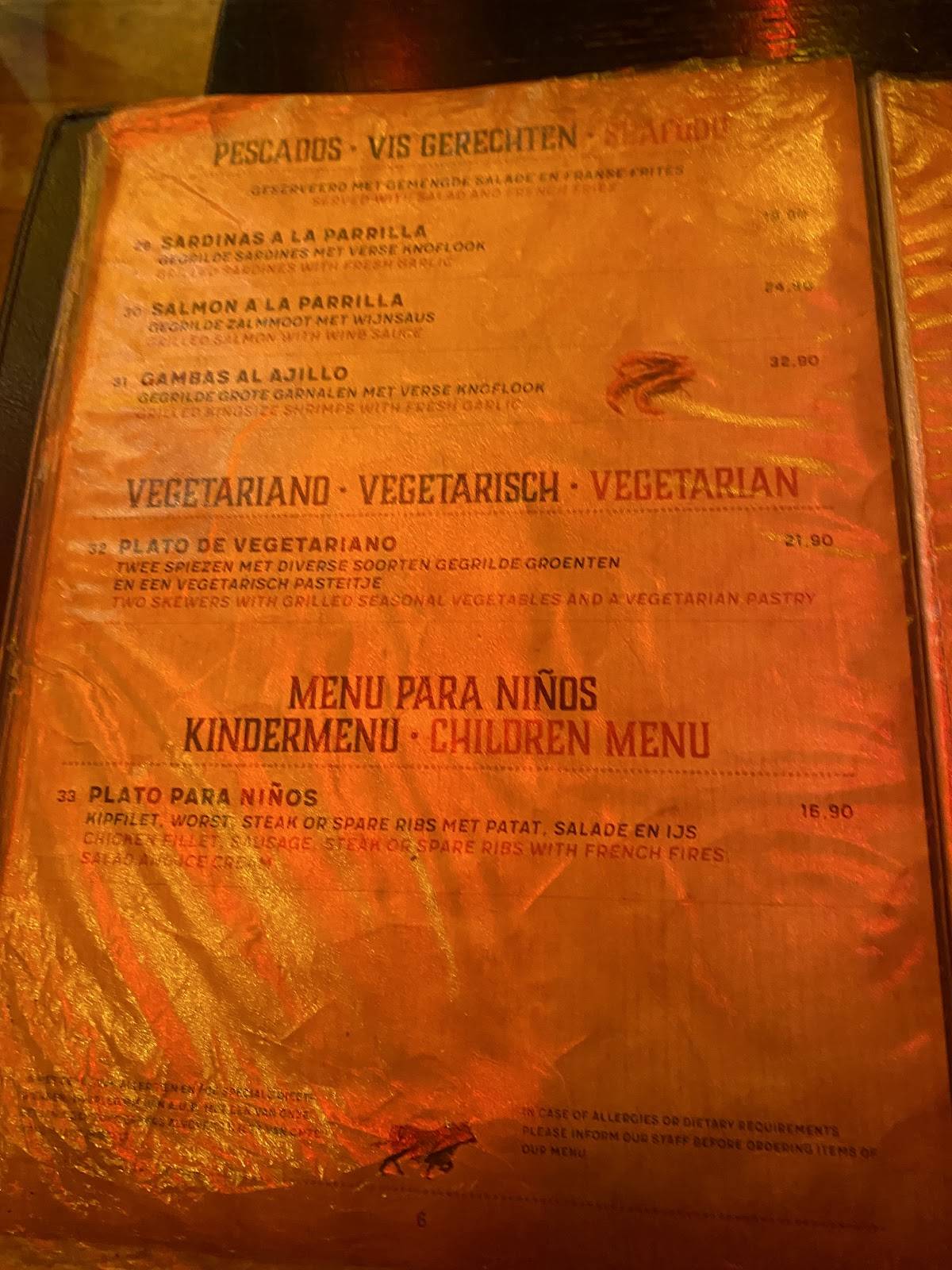 Restaurant Maria меню