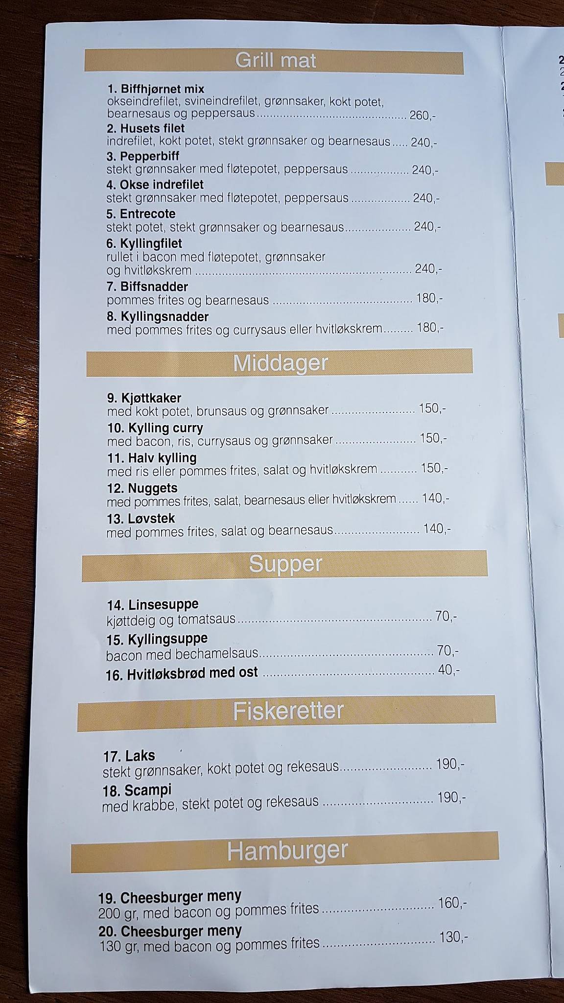 Maro AS меню