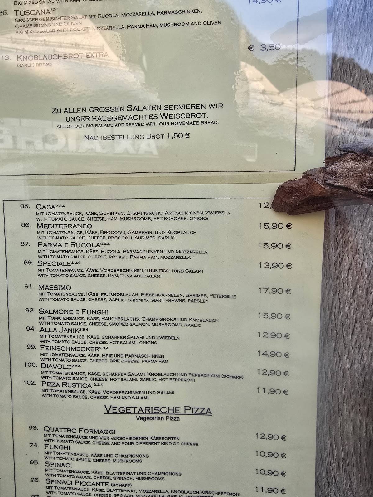 Restaurant Massimo меню