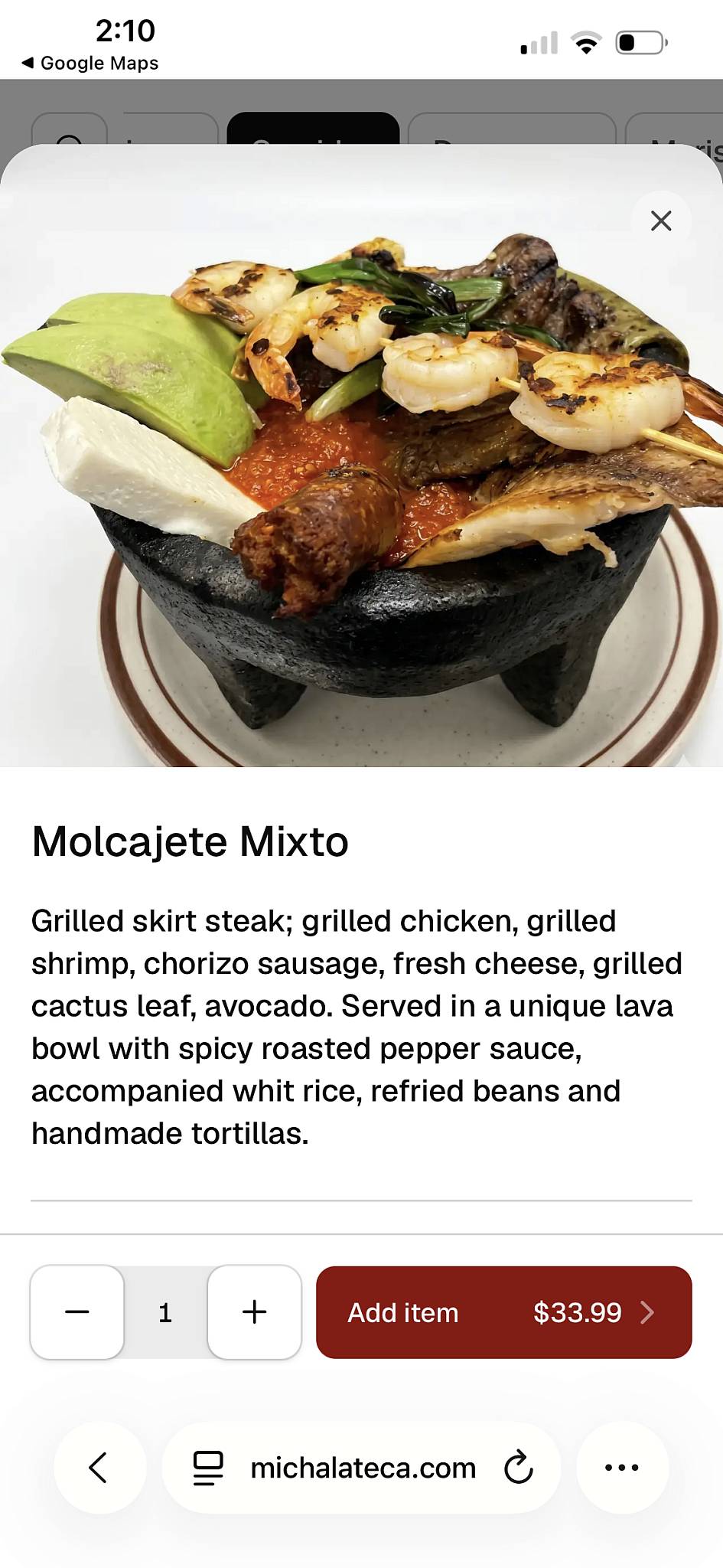 Mi Chalateca меню