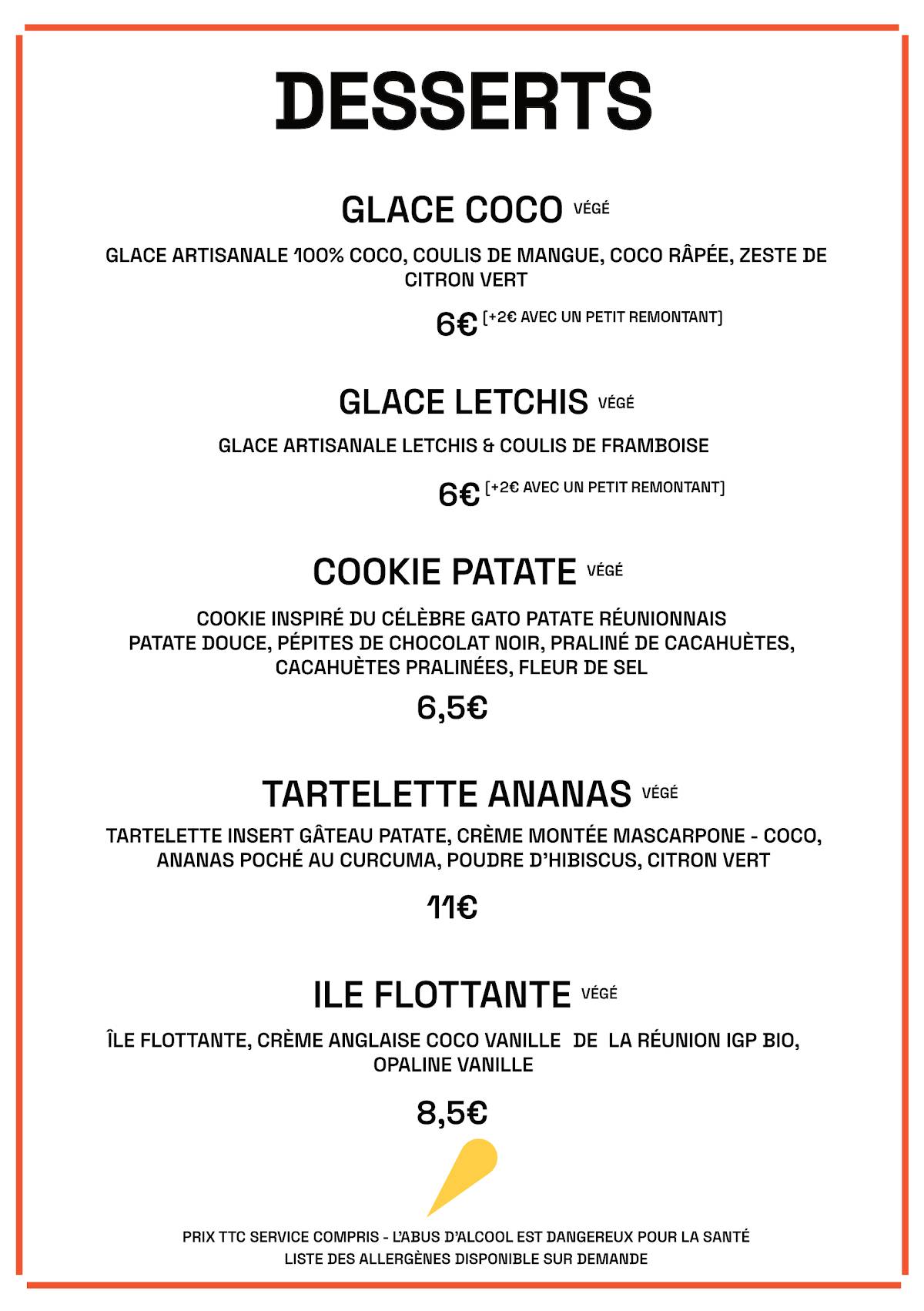 OTÉ - cuisine réunionnaise меню