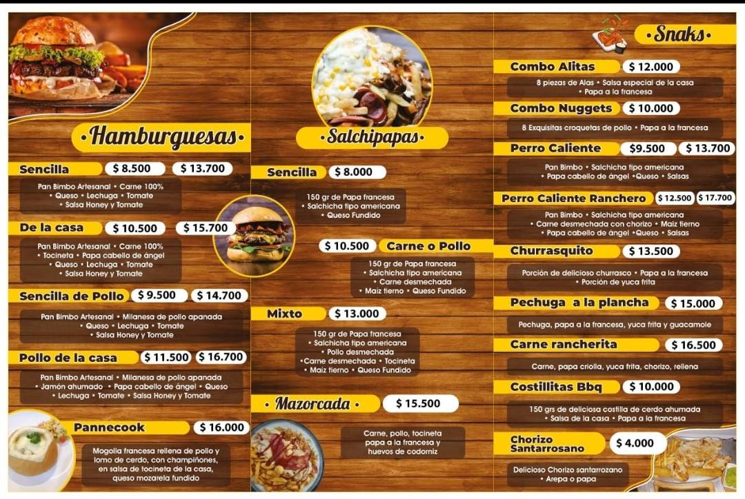 PIPO´S WINGS S.A.S меню