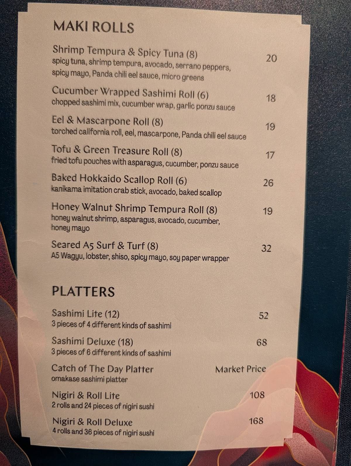 Panda Inn меню