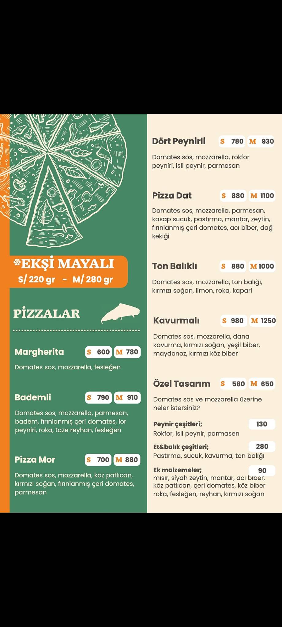 Pizza Dat меню