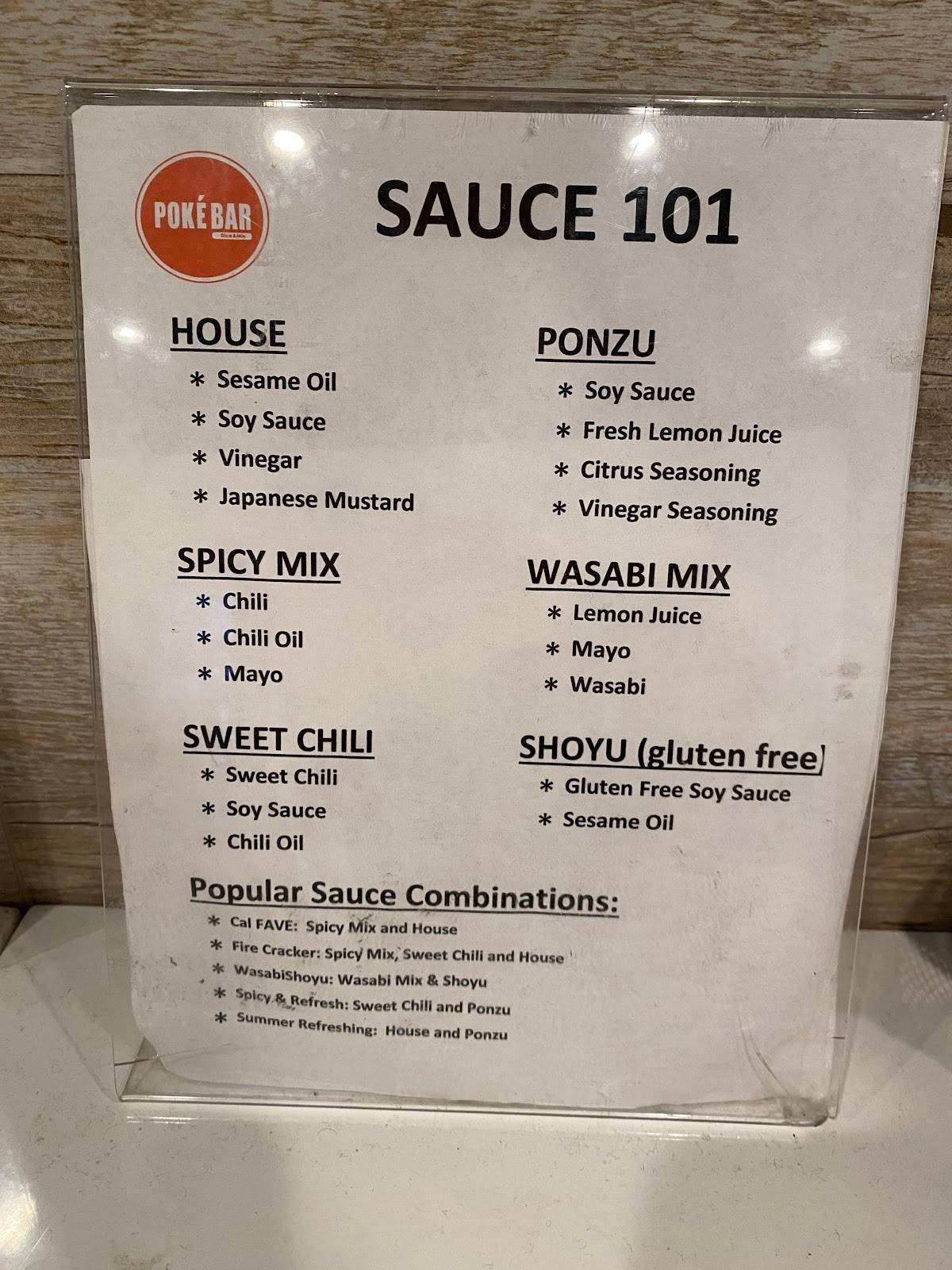 Poke Bar меню