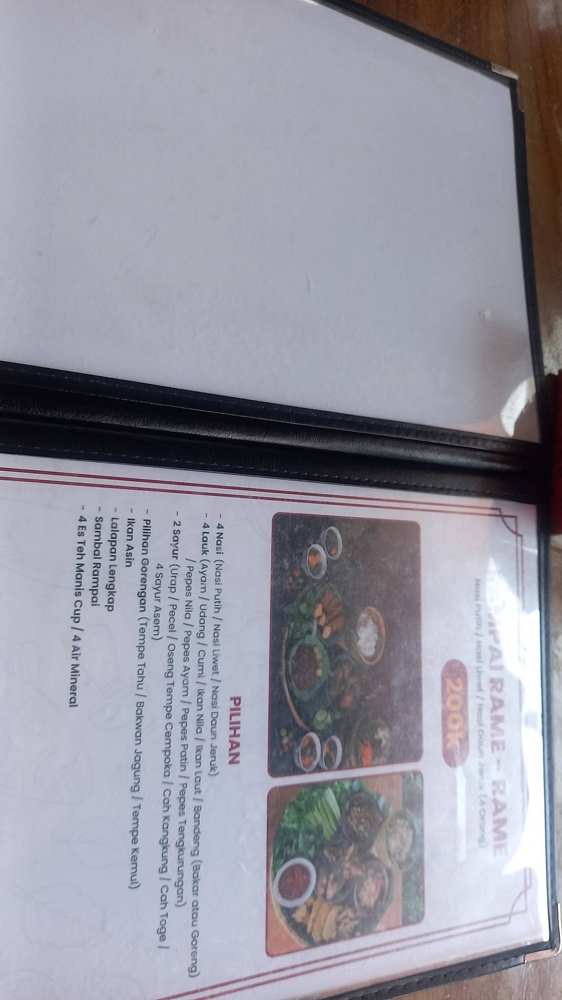 RAJA RAMPAI RESTO меню