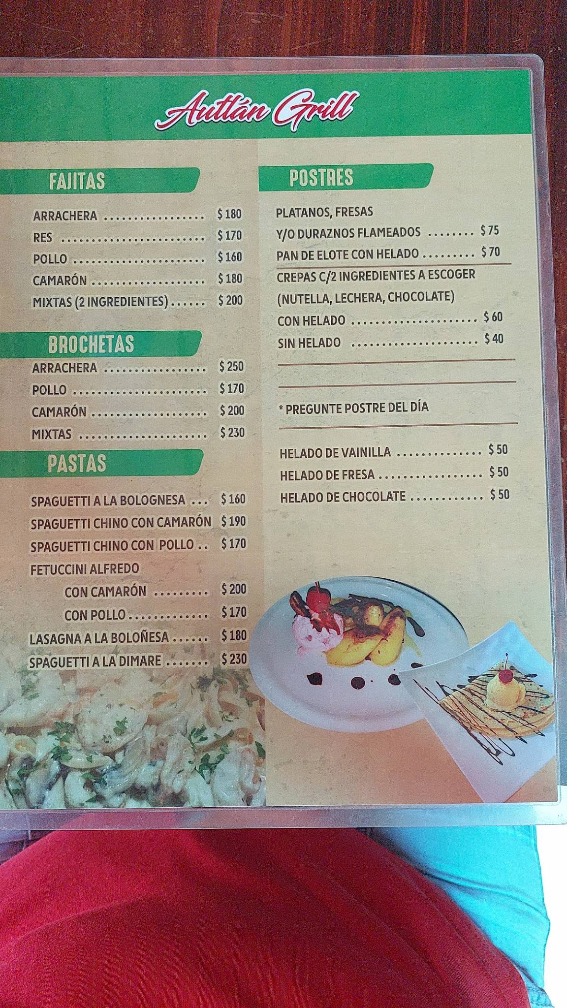 El Costeñito меню
