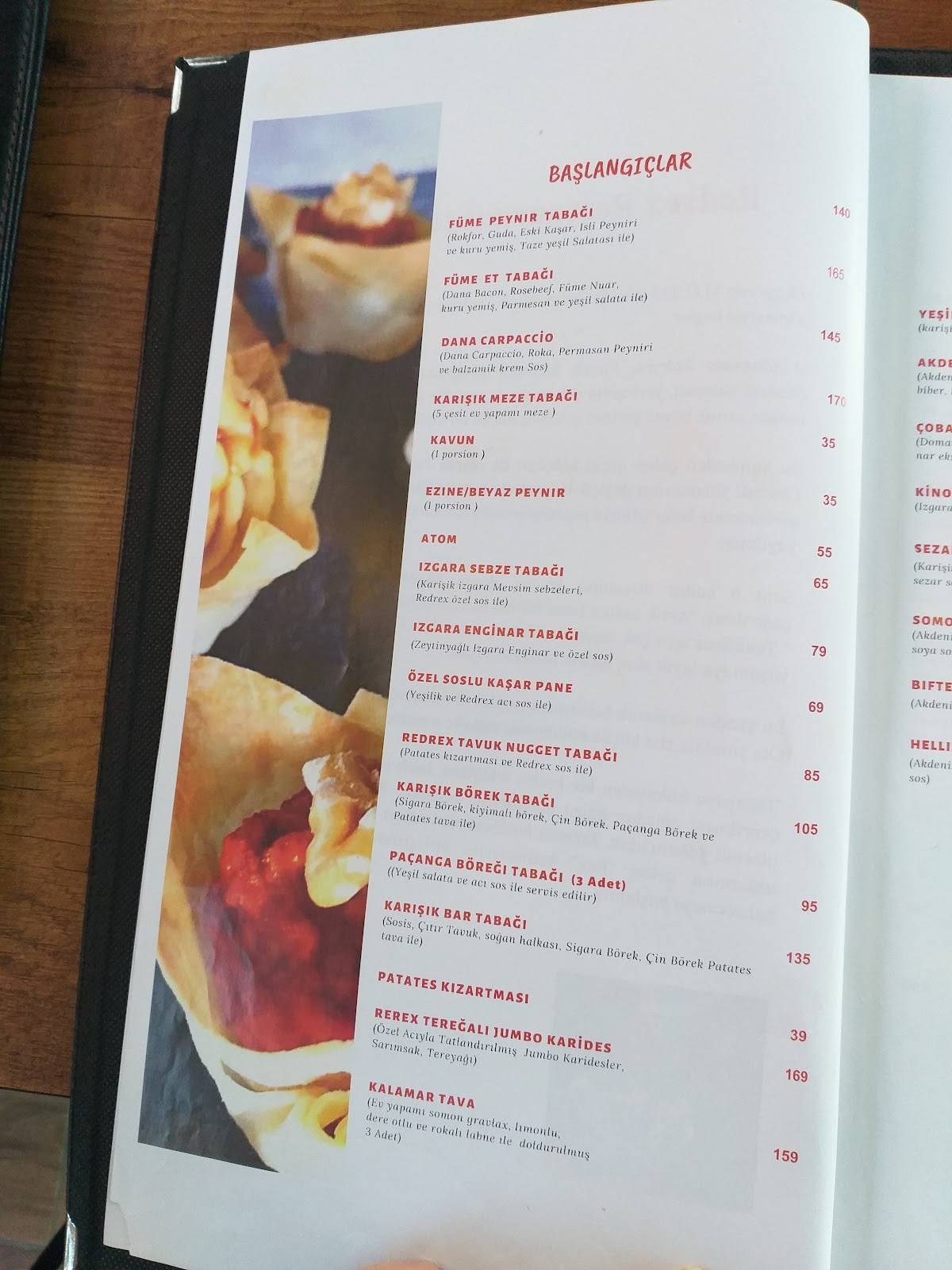 RedRex Restaurant меню