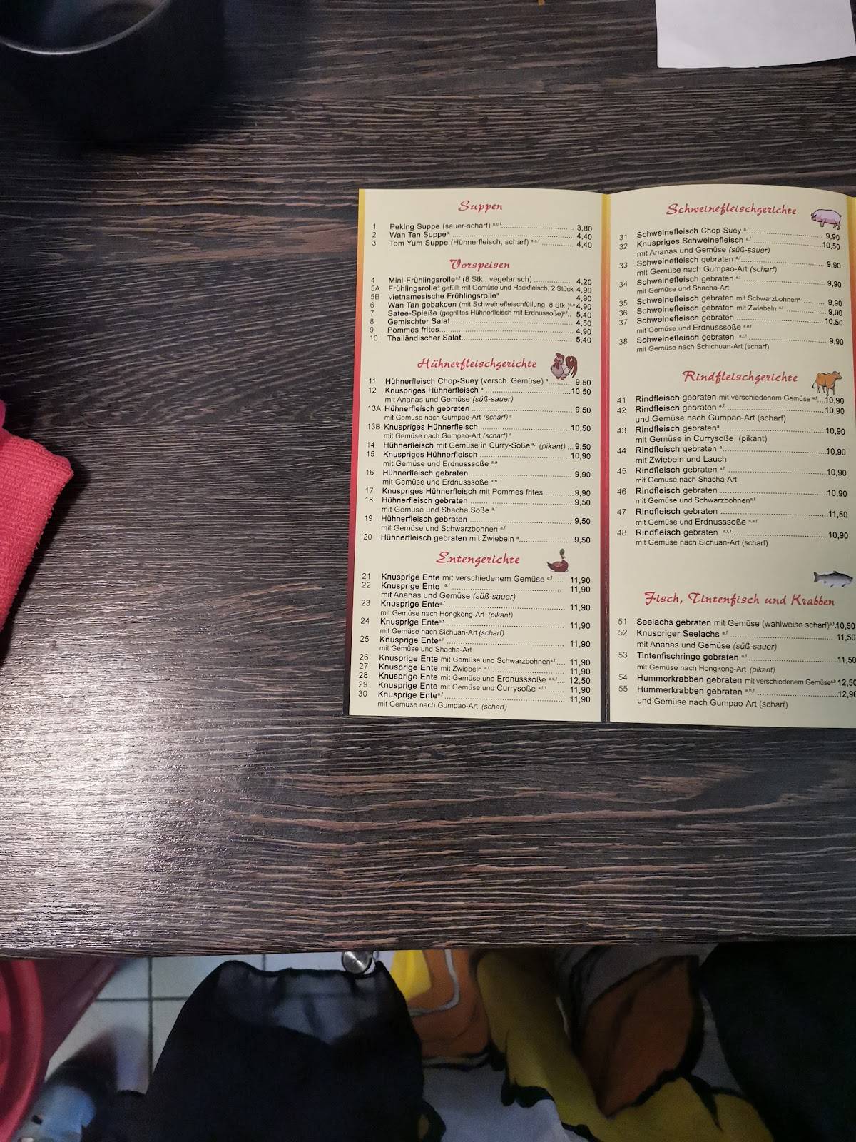 Restaurant Essstäbchen меню